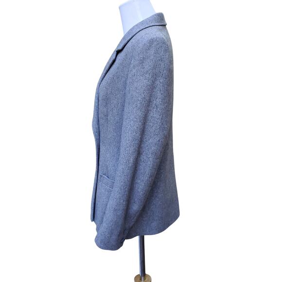 Vintage Jaeger Gray Wool Double Breasted Blazer Jacket Lined Academia Sz 12 - Picture 7 of 16